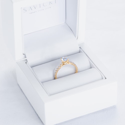 Pierścionek zaręczynowy Share Your Love: złoty, diament